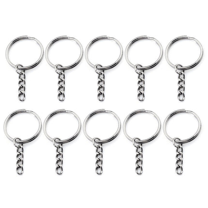 Metalen sleutelhangerring met ketting (10 st.) - #itsokay#