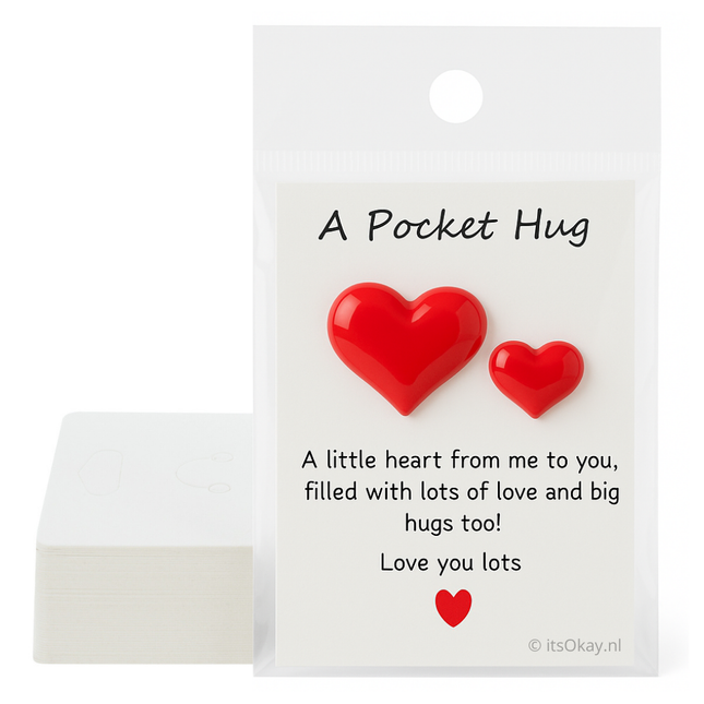 Pocket Hug kaartjes (50 st.) + plastic zakjes