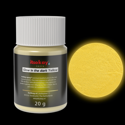 glow in the dark epoxy kleurpigment lichtgevend geel