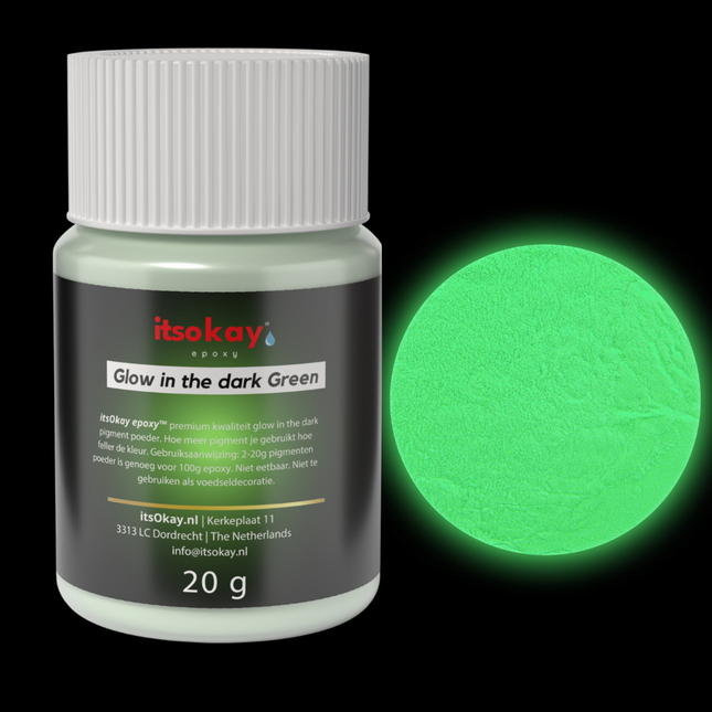 glow in the dark epoxy kleur pigment groen
