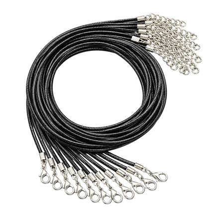 Halsketting Waxkoord 10 stuks - Zilveren Sluiting (46cm) - itsokay