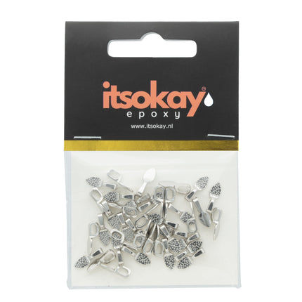 Metalen hangers plakoogje blaadje 15x5mm (40 stuks) - #itsokay#