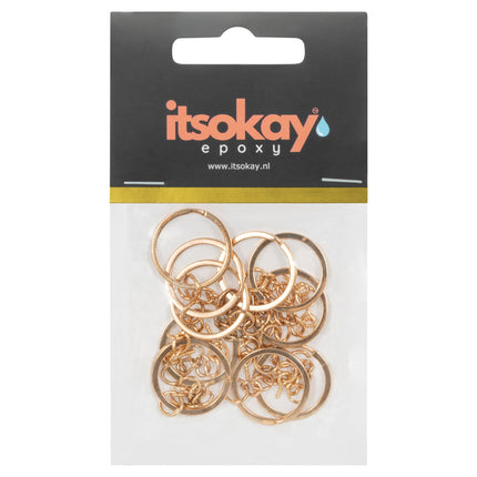 Metalen sleutelhangerring met ketting (10 st.) - #itsokay#