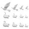 12 stuks decoratie vogels / zwanen voor in hars -