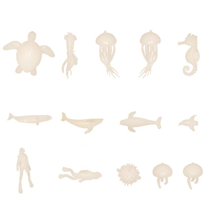 3D Miniatuur decoratie zeedieren (dolfijn, kwal, vis etc 14 stuks) - #itsokay#