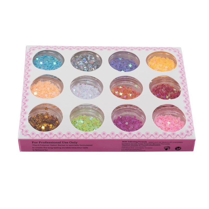 Glitterpoeder Kerst Sterren (12 potjes) -