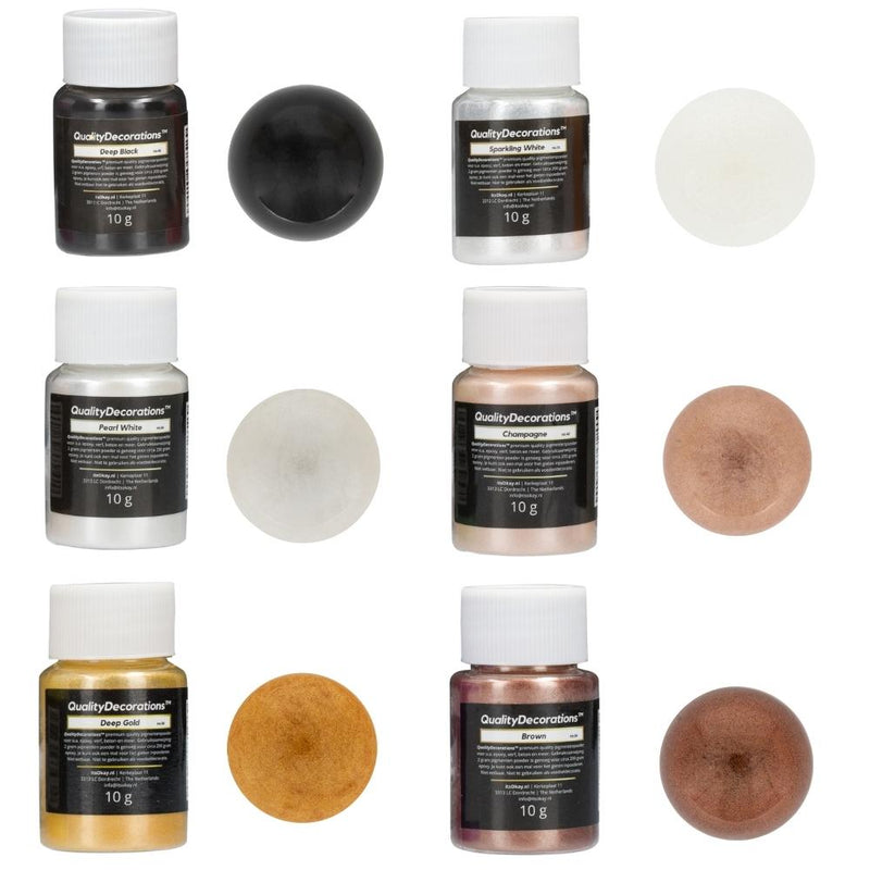 Metallic Pigment Poeder | QualityDecorations™ | Set van 23 kleuren -