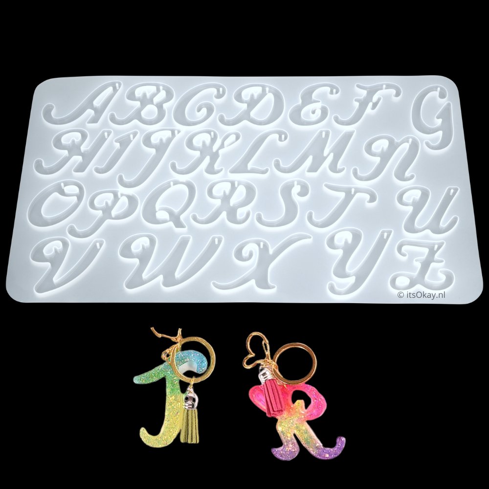 Siliconen Mal Letters (Sierlijke letters) - Epoxy Hobbywinkel itsOkay