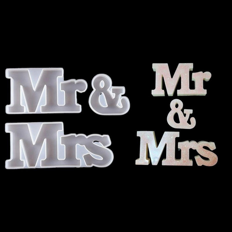 Siliconen Mal Mr & Mrs (3 losse mallen) -