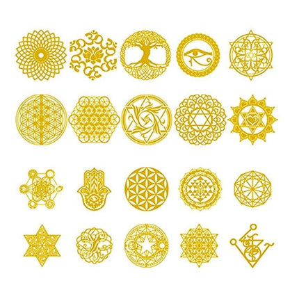 Symbolen Transparant Stickers Goud | Orgoniet - #itsokay#